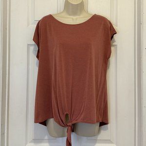 Green Envelope Mauve/Light Rust Knot Tee